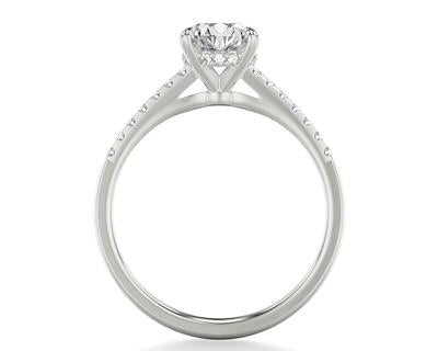 1.91ct Round Cut Diamond Ring with Diamond Shank - Platinum