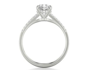 1.91ct Round Cut Diamond Ring with Diamond Shank - Platinum