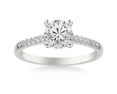 1.91ct Round Cut Diamond Ring with Diamond Shank - Platinum
