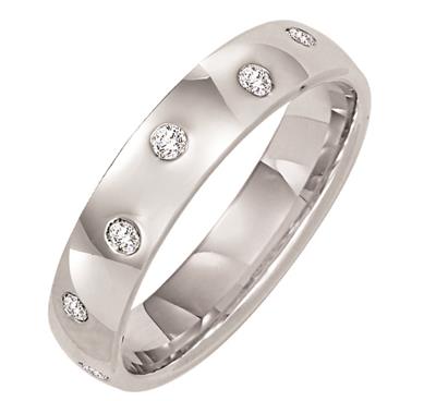 Flush Set Diamond Band 4.1mm - Platinum