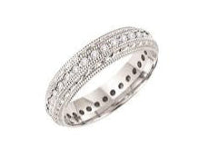 Eternity Band with Milgrain Detail - White Gold