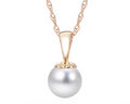 Freshwater Pearl Solitaire Pendant - Yellow Gold
