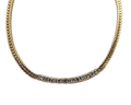 Diamond Bar Necklace on Franco Link Chain - Yellow Gold