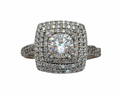 1.69ctw Triple Halo Diamond Ring - Platinum