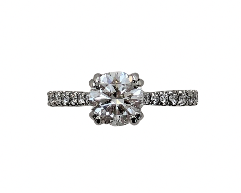 1.58ct Diamond Ring with Diamond Accented Shank - Platinum