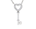 Diamond Key Necklace - White Gold
