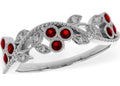 Ruby and Diamond Floral Ring - White Gold