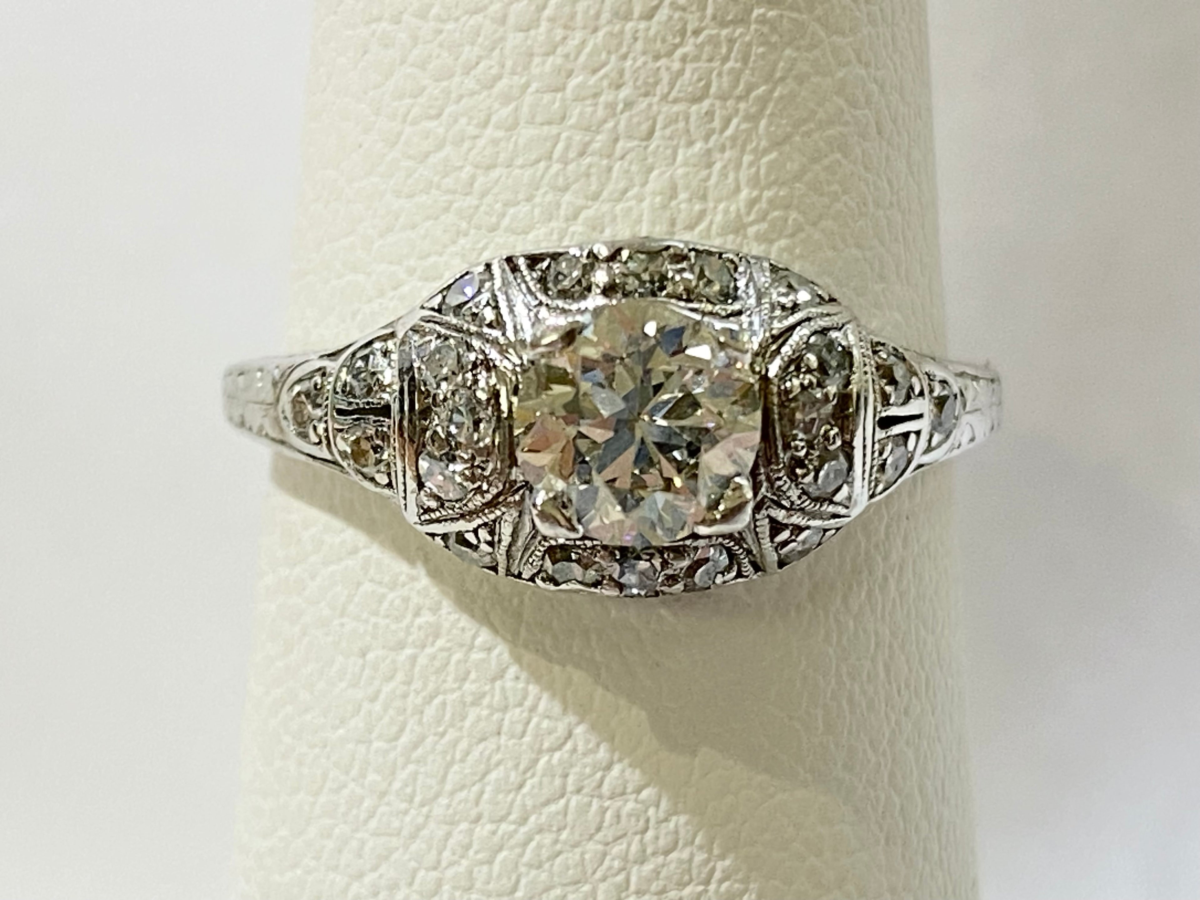 .81ctw Diamond Art Deco Ring - Platinum