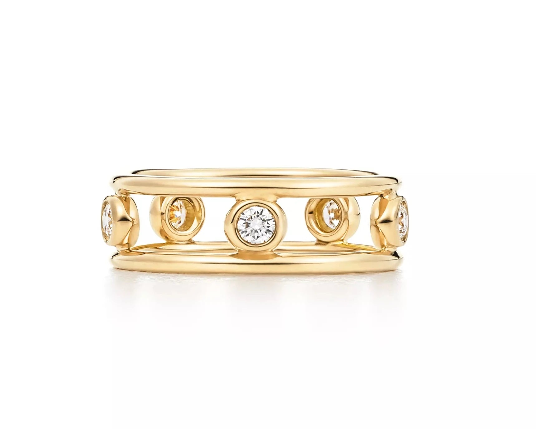 Tiffany & Co Elsa Peretti Diamonds By The Yard Double Wire Ring - Yellow Gold