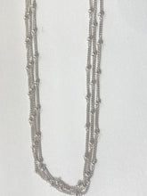 Load image into Gallery viewer, Triple Strand Beaded Necklace - White Gold

