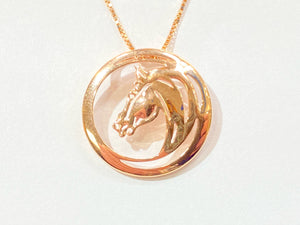 Charity Horse Head Pendant - Rose Gold