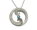 Koru Pendant with Blue Topaz - Silver