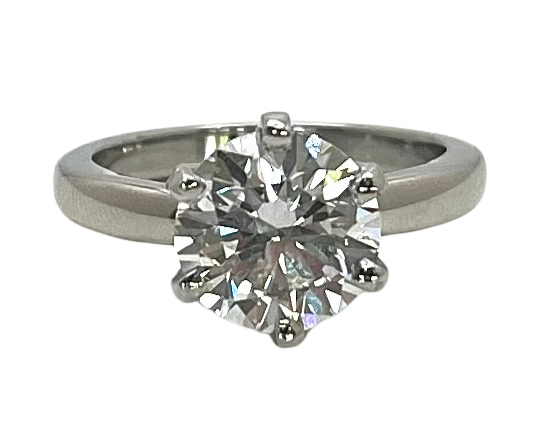 3.03ct Round Cut Lab Grown Diamond Ring - Platinum