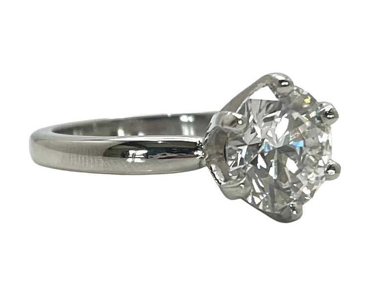 3.03ct Round Cut Lab Grown Diamond Ring - Platinum