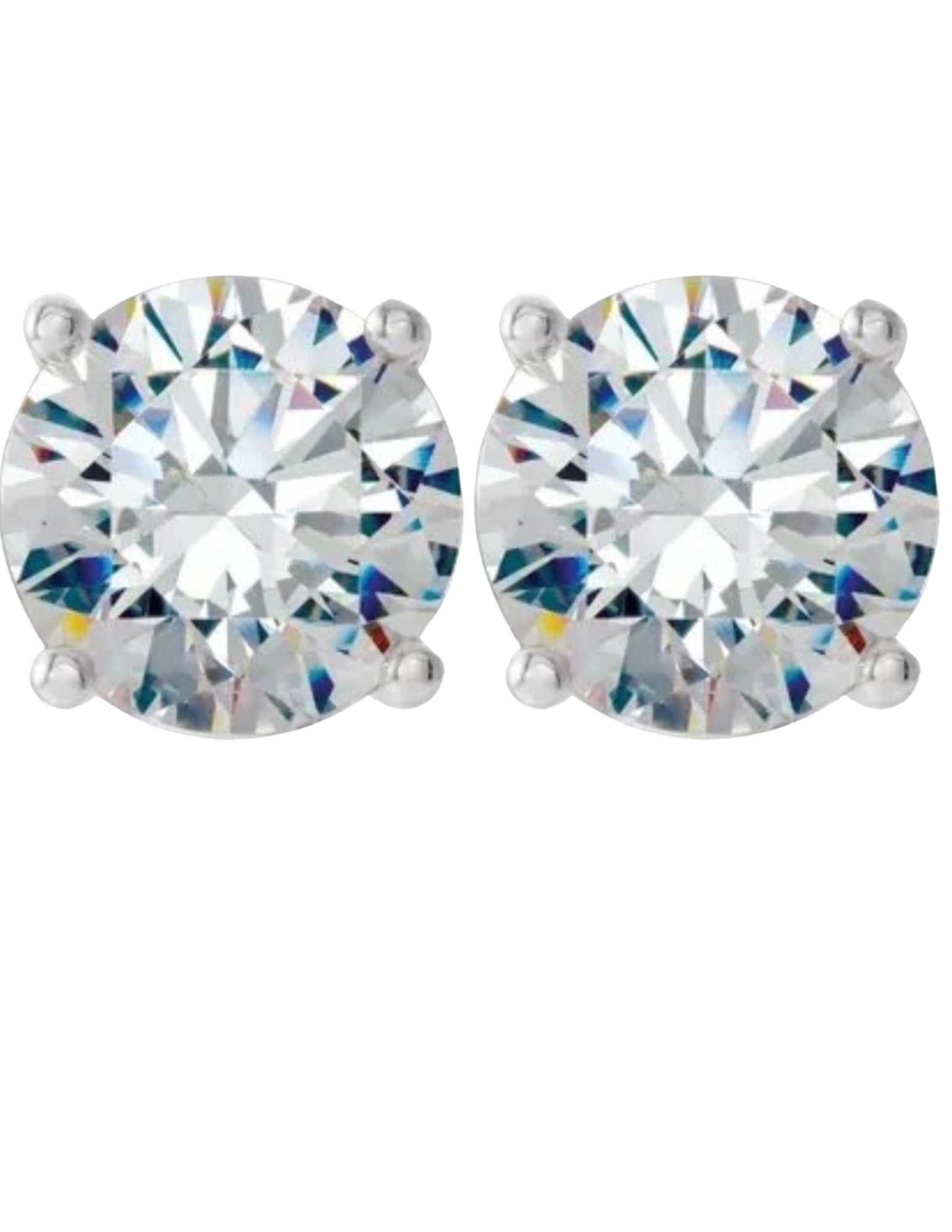 Lab Diamond Stud Earrings 4.04ctw - White Gold