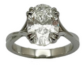 3.04ct Oval Cut Lab Diamond Ring - Platinum