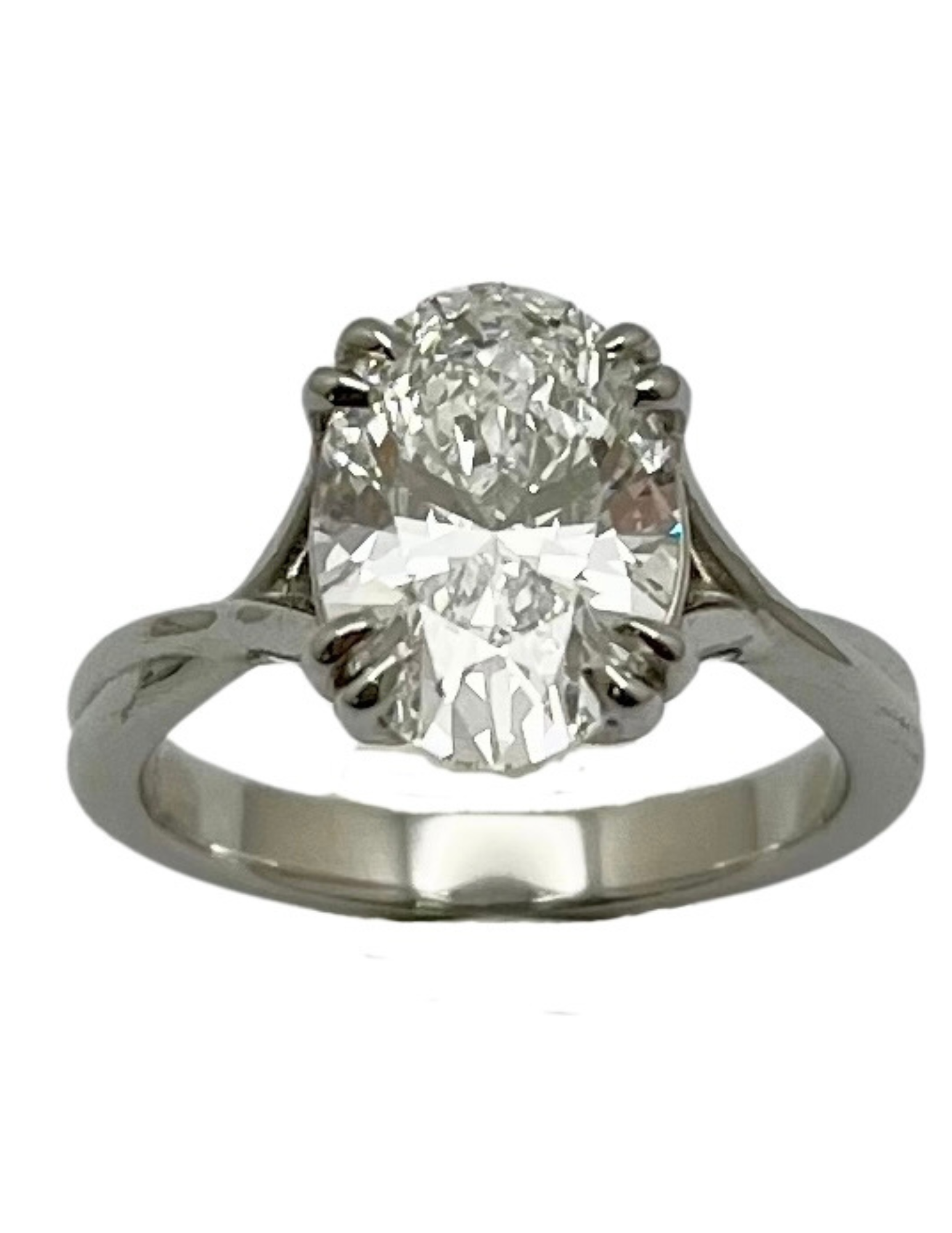 3.04ct Oval Cut Lab Diamond Ring - Platinum