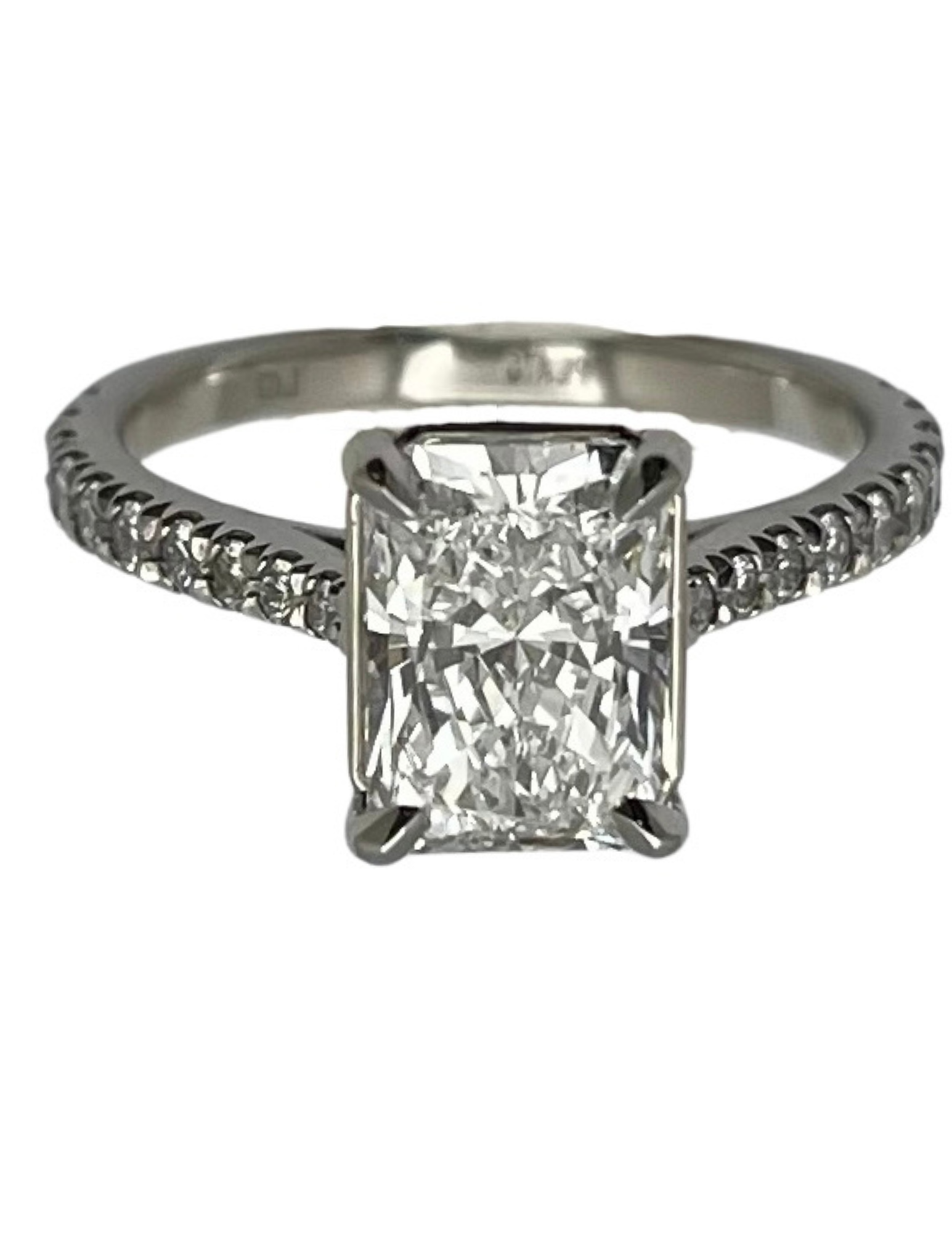 2.45ctw Radiant Cut Lab Grown Diamond Ring - Platinum