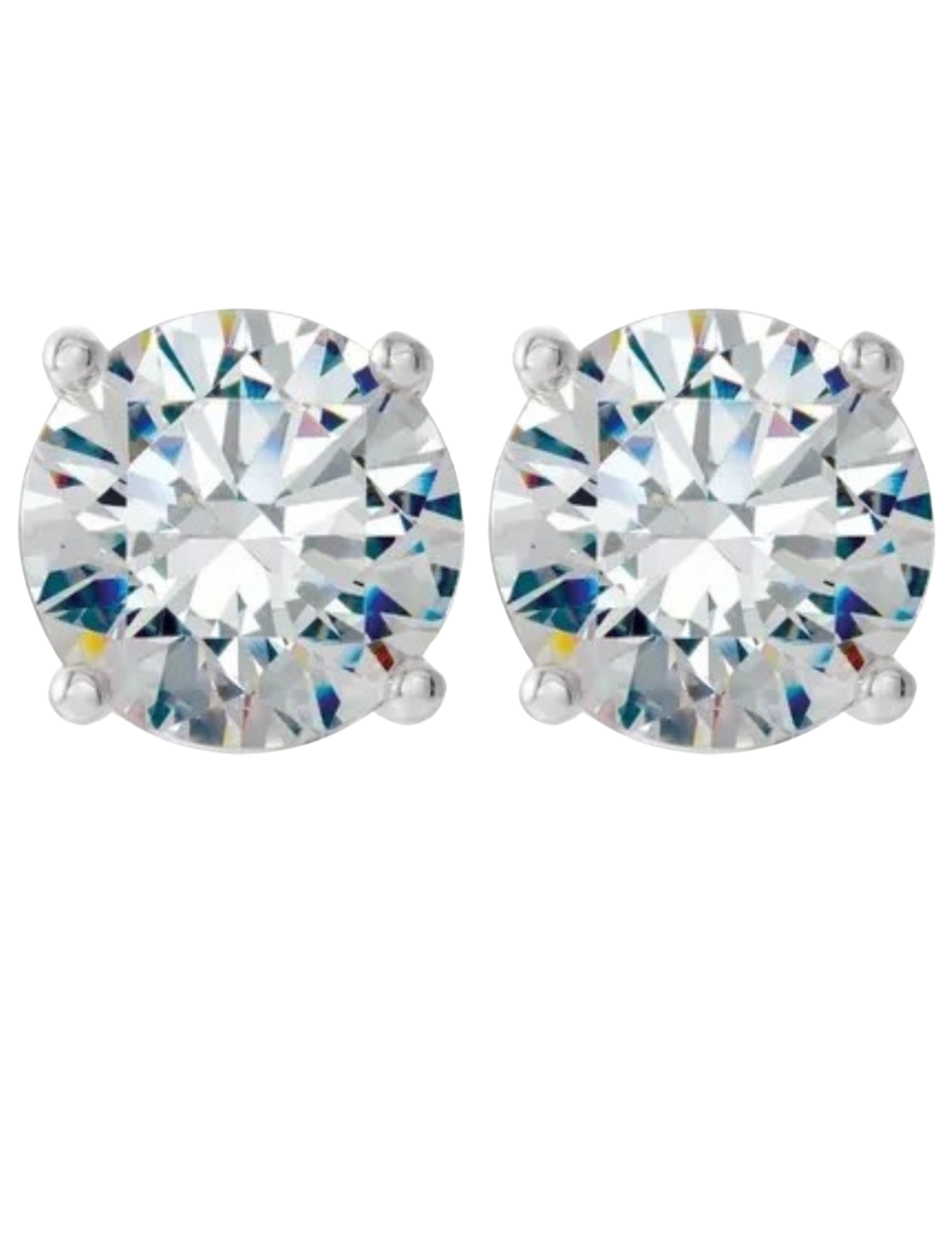 Lab Diamond Stud Earrings 3.02ctw - White Gold