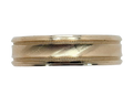 Frederick Goldman Band with Line Textured Center - Yellow Gold