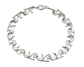 Moon And Wave Link Bracelet - Sterling Silver