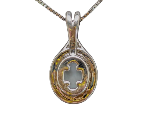 1.77ct Australian Black Opal Pendant with Pave Diamond Halo - White Gold