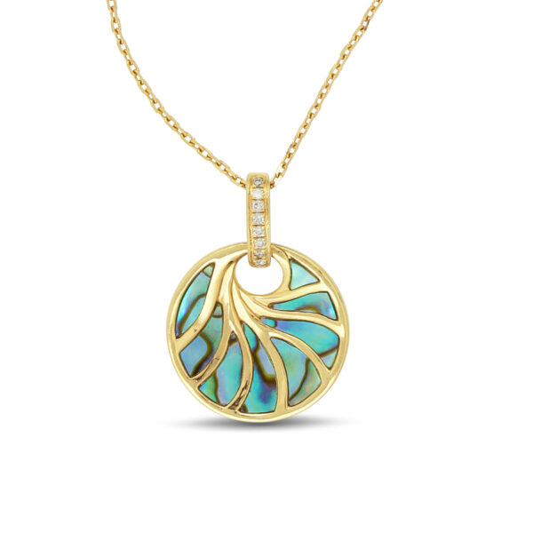 Mini Venus Pendant w/ Abalone - Yellow Gold