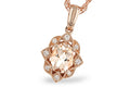 Morganite Pendant with Diamond Accented Fancy Halo - Rose Gold