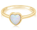 Opal Heart Ring - Yellow Gold