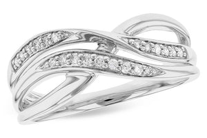 Diamond Overlap Design Ring - White Gold