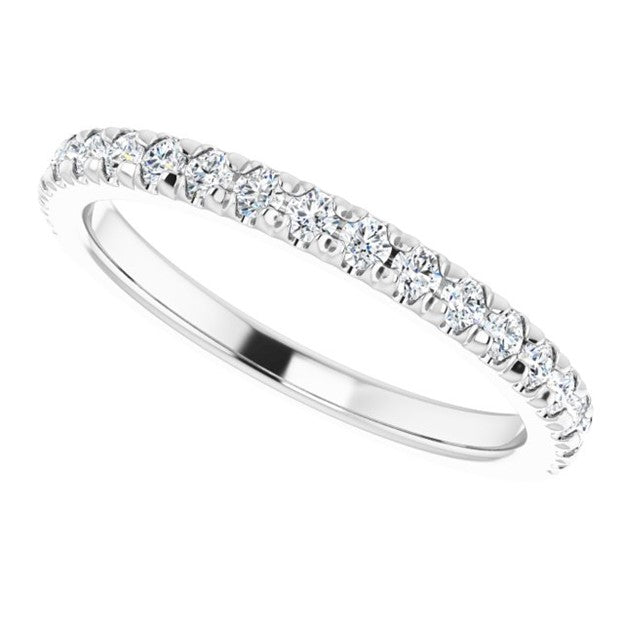 0.34ctw French Pave Set Diamond Band - Platinum