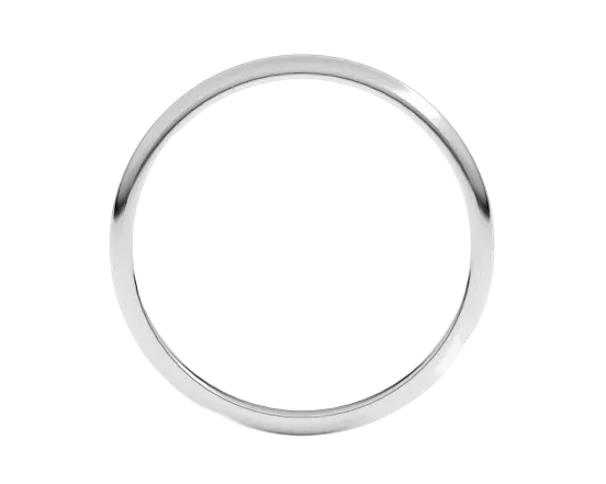 1.5mm Half Round Band - Platinum