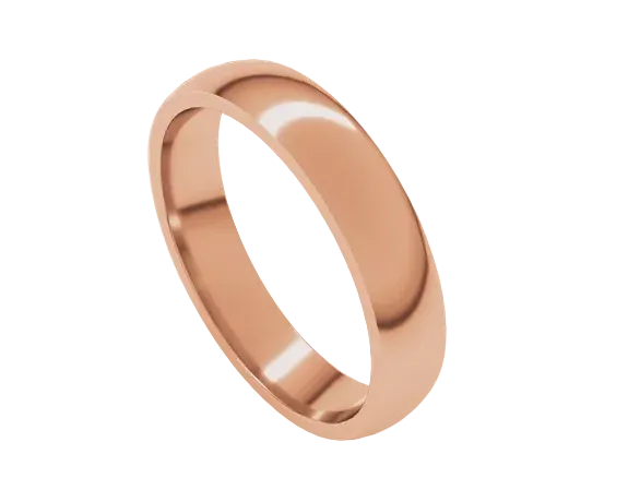 4mm Half Round Band - Rose Gold