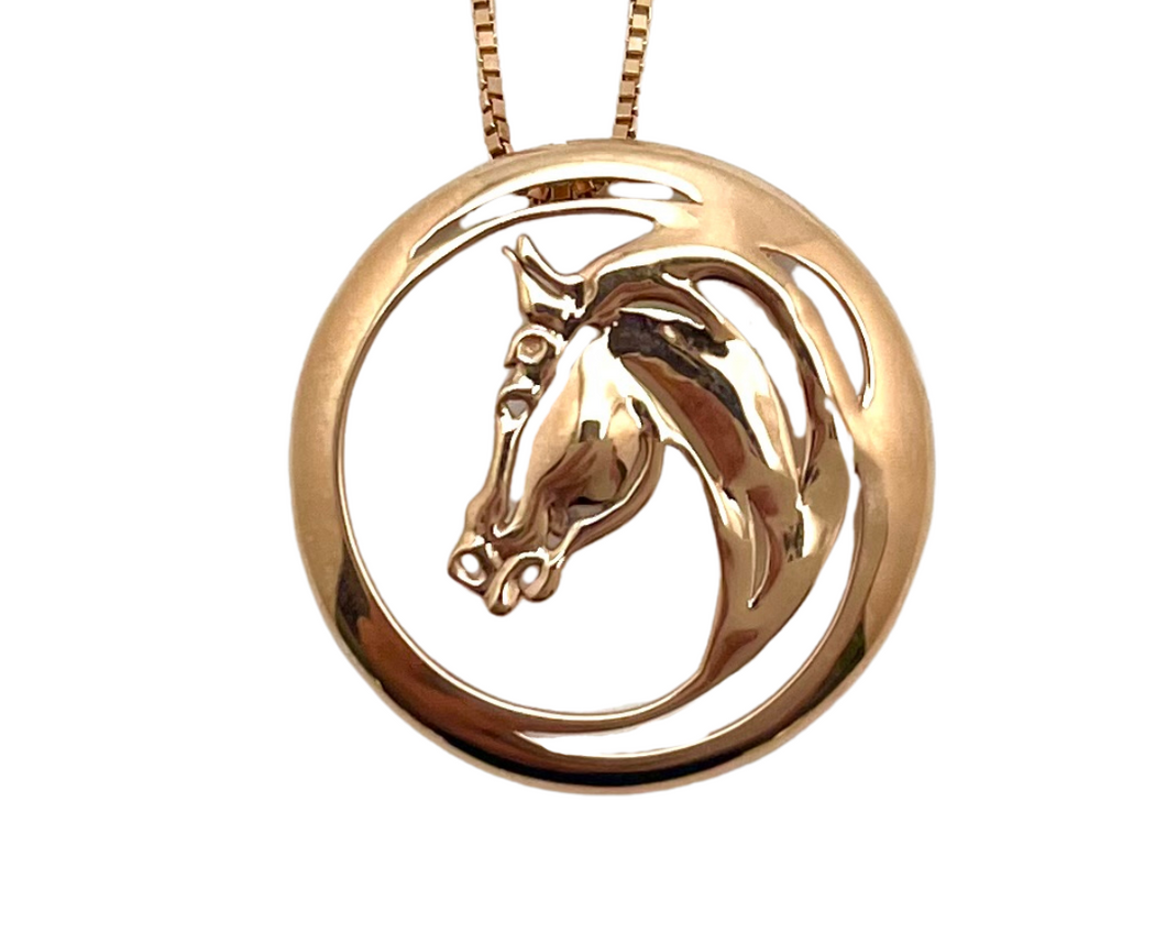 Charity Horse Head Pendant - Rose Gold