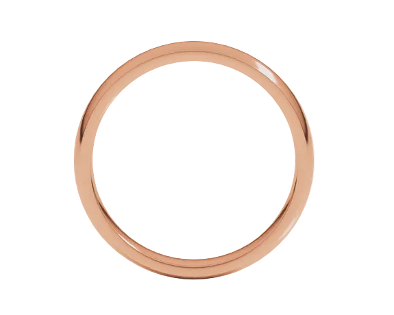 4mm Half Round Band - Rose Gold