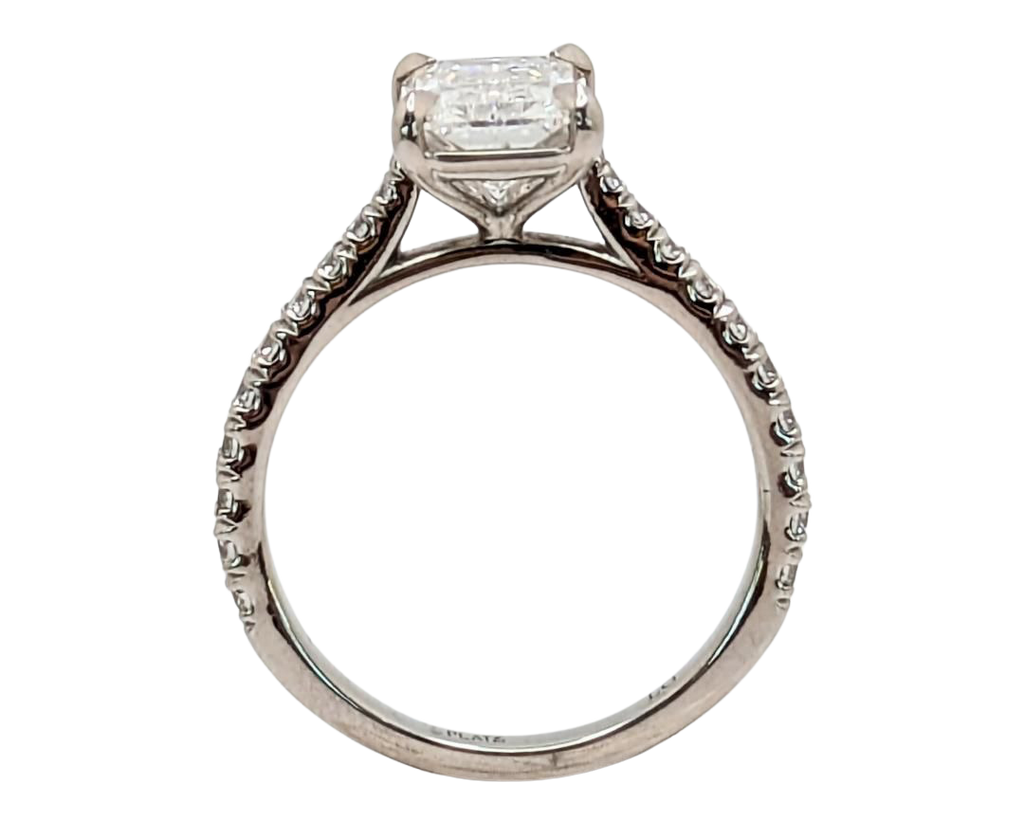 2.05 Radiant Cut Lab Grown Diamond Ring with Diamond Accents - Platinum