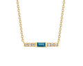 London Blue Topaz Bar Necklace - Yellow Gold
