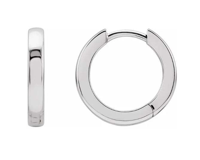 10 x 2.4mm Huggie Hoop Earrings - Sterling Silver