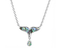 Abalone Whale Tail Necklace - Sterling Silver