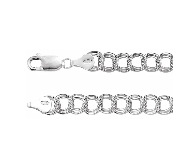 7mm Charm Bracelet - Sterling Silver