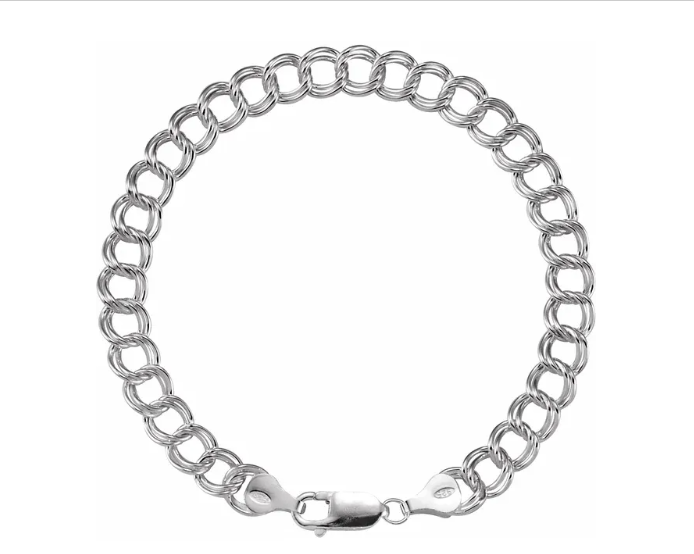 7mm Charm Bracelet - Sterling Silver