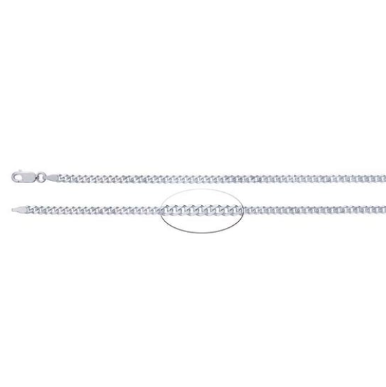 3.0mm Curb Link Chain - Sterling Silver
