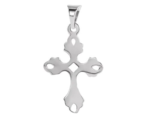 Fancy Cross Pendant - Sterling Silver