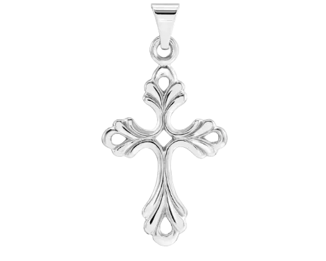 Fancy Cross Pendant - Sterling Silver