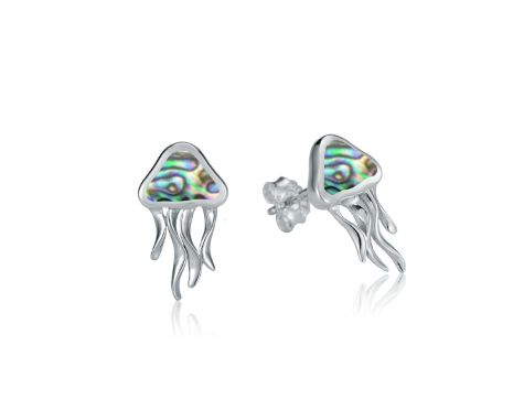 Abalone Jellyfish Studs - Sterling Silver