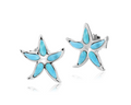 Larimar Starfish Studs - Sterling Silver