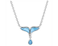 Larimar Whale Tail Necklace - Sterling Silver