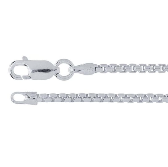 1.8mm Rounded Box Chain - Sterling Silver