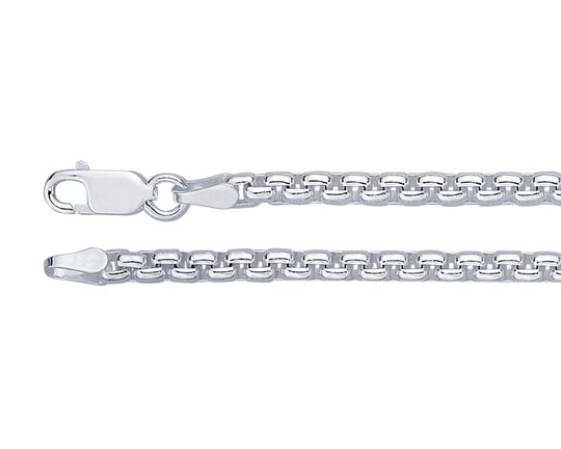 3.1mm Rounded Box Chain- Sterling Silver