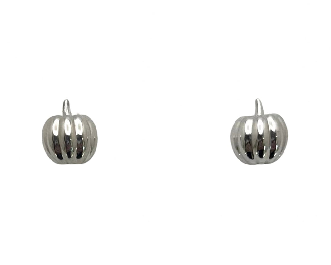 Pumpkin Small Stud Earrings - Silver